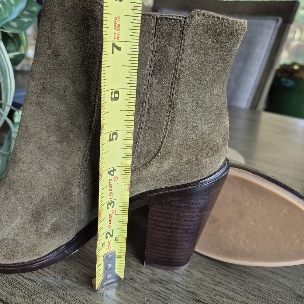 JOIE 'Cloee' Suede Leather Sz 9 /39 Booties Olive Ankle Boots Quality Richness - Picture 10 of 13